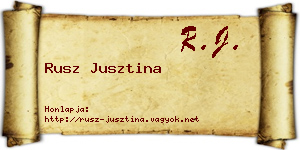 Rusz Jusztina névjegykártya