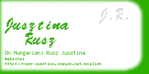 jusztina rusz business card
